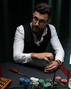 Mesa de cartas estilo poker — arte conceitual Www 2877Bet